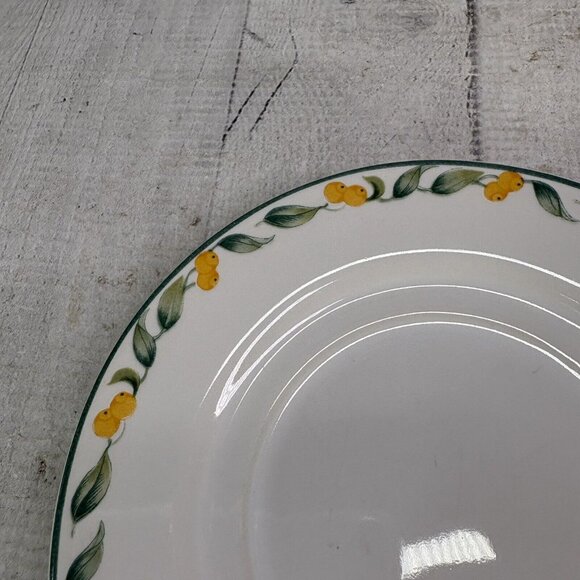 Julie Pople Avon COUNTRY FRUIT COLLECTION Porcelain Lemon Rim Saucers Set of 7 - Picture 12 of 16